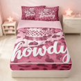 thumbnail image 2 of Erosebridal Pink Cow Print Zipper Twin Comforter Sets with Fitted Sheet and 2 Pillowcases for Girls, Cowgirl Hat Zipper Bedding Set, Pink Reversible, 2 of 7