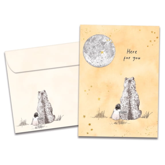 Tree-Free Greetings Support & Encouragement Greeting Card, 5 x 7, Comforting Bear (GO69830)