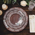 thumbnail image 2 of Efavormart 25 Pack Brown Rustic Wood Print 13" Paper Charger Plates With Floral Lace Rim, Round Disposable Serving Plates, 2 of 11