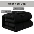 thumbnail image 2 of YEPCLUB 3-Piece Queen Size Comforter Set, Black Down Alternative Reversible Bedding Set, All-Season Quilted Soft Comforter with Pillowcases, 2 of 8