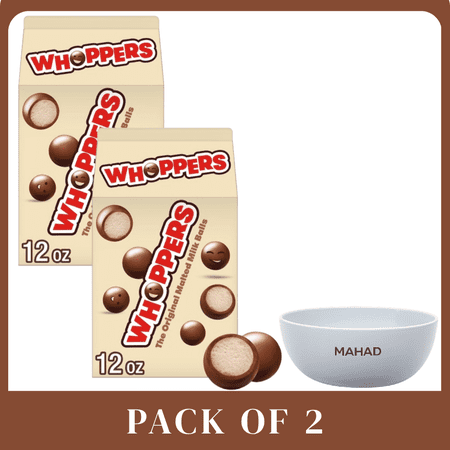 Whoppers Malted Milk Balls Candy, Carton 12 oz-2 pack-with Bowl