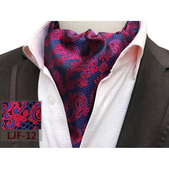 Men's Suits Paisley Floral Cravat Ascot Necktie Wedding Party Formal Tie