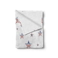 thumbnail image 2 of 4th of July Soft Flannel Fleece Throw Blanket, Scattered Stars with American Flag Motifs Independence Day Theme, Cozy Plush for Indoor and Outdoor Use, 60" x 80", Ruby Navy Blue White, by Ambesonne, 2 of 6