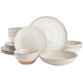 thumbnail image 1 of Gibson Elite 16 Piece Dreamweaver Double Bowl Terracotta Reactive Dinnerware Set - Sand Cream Service For 4 (16Pcs), 1 of 5