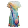 thumbnail image 4 of Mermaid Princess Under The Sea 1 Women's Dress Short Sleeve Summer Sundress Summer Women Clothes, 4 of 7