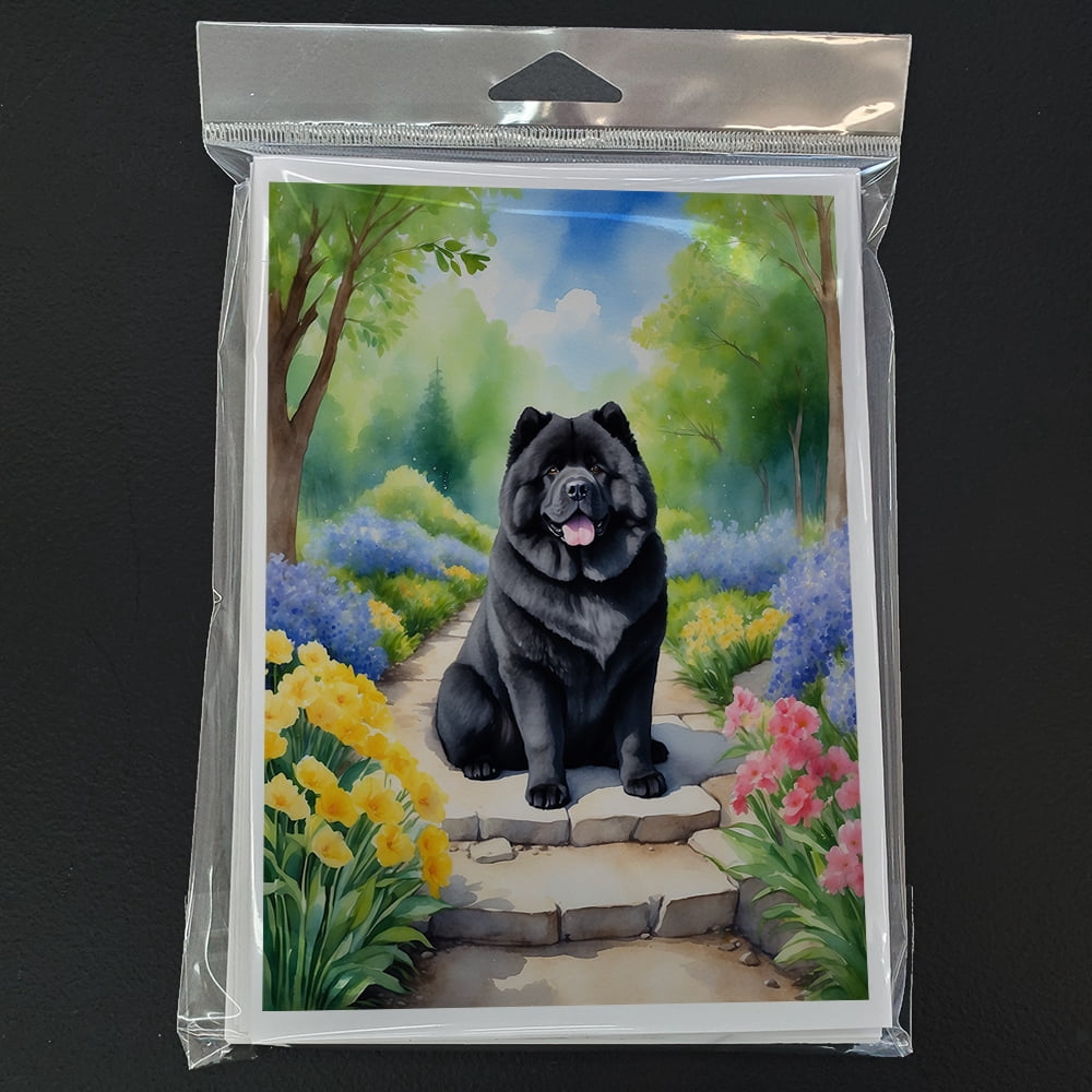 Chow Chow Spring Path Greeting Cards Pack of 8 7 in x 5 in