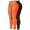 thumbnail image 1 of MixMatchy Women's 2-Pack High Waist Textured Butt Lifting Slimming Workout Leggings Tights, 1 of 6
