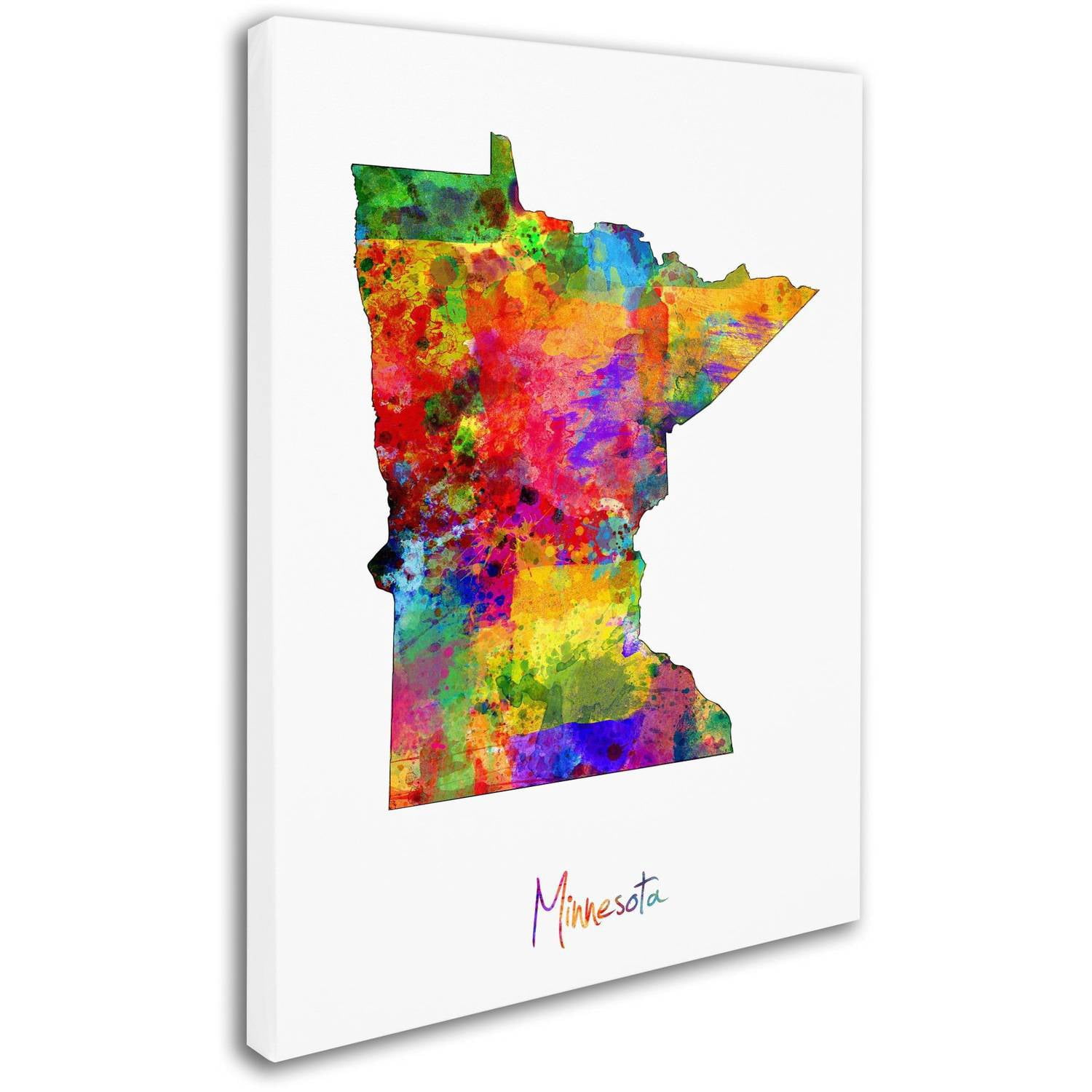 Trademark Fine Art "Minnesota Map" Canvas Art by Michael Tompsett