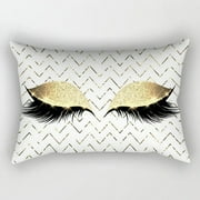 Coconahedy Furniture Cushion Cover Sequined Eyelash Printing Soft Leisure Pillowcase