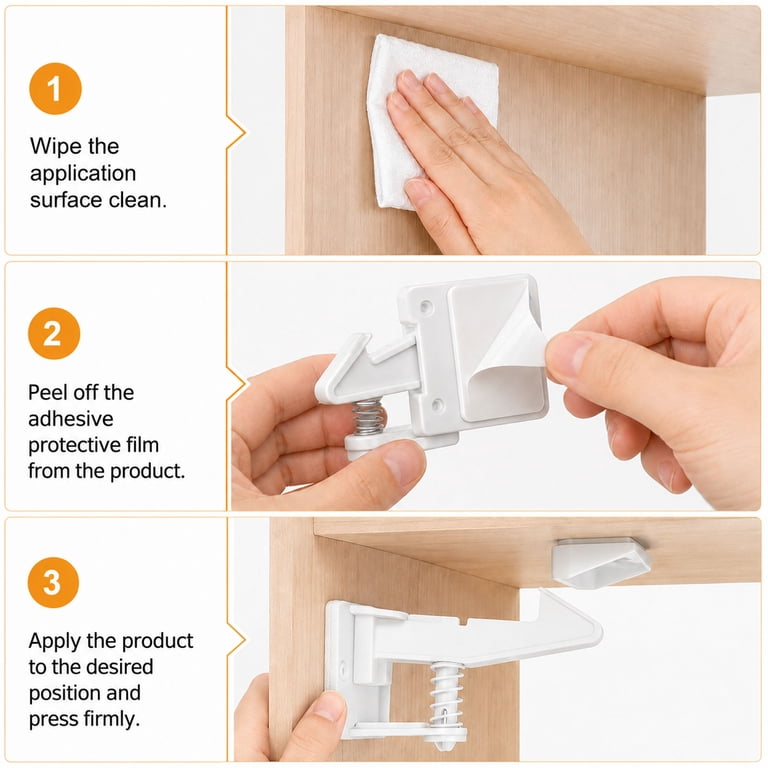 EEEkit Cabinet Safety Locks, 10 Pack with Buckles photo 4