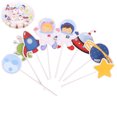 thumbnail image 5 of KAKOWELY 16 adornos para cupcakes de astronauta espacial, decoración para tartas, fiestas temáticas espaciales, fiestas de cumpleaños infantiles, baby shower, tamaño pequeño., 5 of 5