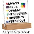 thumbnail image 2 of Autism Awareness Gift Autism Decoration Autistic Support Quotes Clear Desk Decorative Sign Autistic Support Acrylic Plaque Sign With Wooden Stand for Desk Table Shelf, 2 of 4