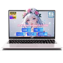 15.6" IPS FHD Business Laptop, 32GB RAM 1TB SSD Intel 6 Core i3-1215U (Beat i5-1135G7, Up to 4.4GHz) Laptop-Computer Fingerprint Backlit Keyboard 65W Type C Wi-Fi 6 Win 11 RoseGold
