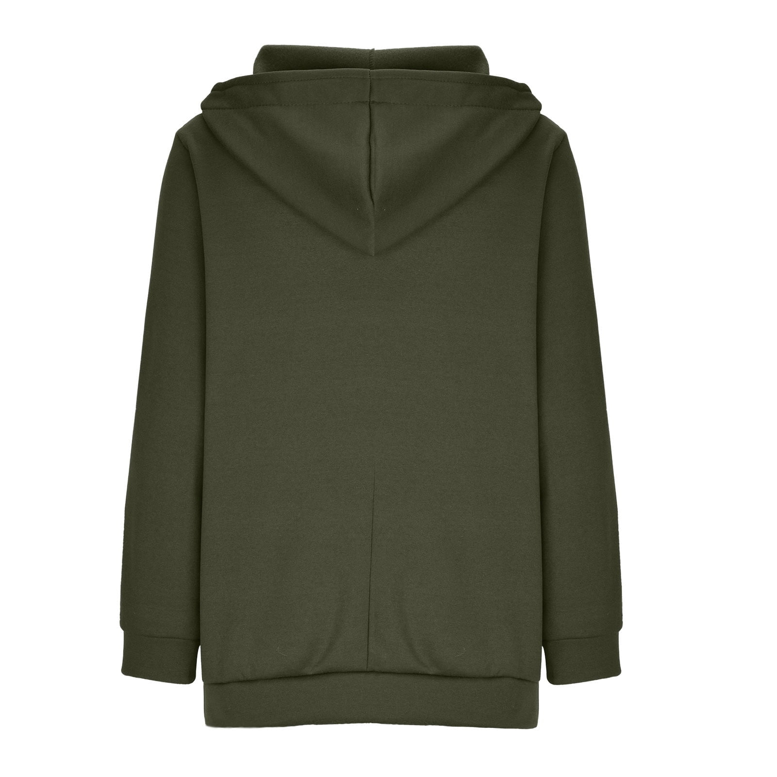 WMTBSRSW Women's Plus Size S-5XL Hoodies Zip Up Solid Hooded Sweatshirts Casual Long Sleeve Sweatshirts with Pockets Fleece Lined Hood Jackets Army Green X-Large