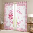 thumbnail image 2 of Feelyou Teens Ribbon Monogrammed Black Out Curtains, Pink Initial Letter C Curtains Pack of 2 (42x63 Each), Cartoon Cute Plaid Bedroom Curtains, Blackout Curtains Bedroom Decor, 2 of 6