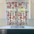 thumbnail image 3 of Pioneer Kitchen Curtains and Valance Set 36 Inch Tier Cirrus Roses 3 Pieces Set Dining Room Small Curtain Drapes Cafe Curtains Valance for Home Decor Rod Pocket, 3 of 6