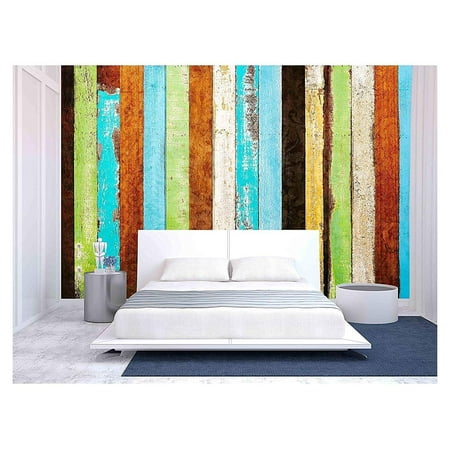 wall26 - Vintage Rough Wood Plank Abstract for Background - Removable Wall Mural | Self-Adhesive Large Wallpaper - 66x96 (Best Wallpaper For Rough Walls)
