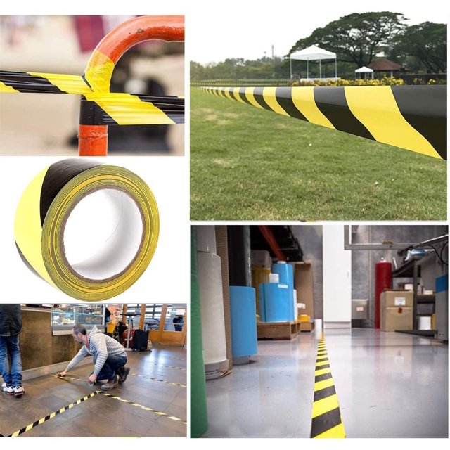 Cintas de seguridad, Cinta de advertencia de peligro 33M x 45mm Cinta de marcado negra y amarilla para se?al de advertencia ZefeiWu 8390606896094