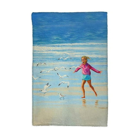 Betsydrake KT1135 16 x 25 in. Chasing Gulls Kitchen Towel