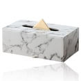 thumbnail image 1 of Funda de cuero rectangular para caja de pañuelos: elegante soporte para caja de pañuelos con base magnética, caja de pañuelos decorativa de PU, 1 of 6