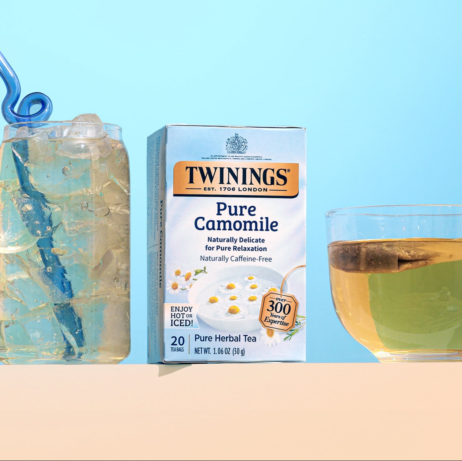 (3 pack) Twinings Pure Camomile Herbal Tea Bags, Naturally Caffeine Free, Soft & Floral, 20 Count