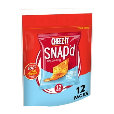Cheez-It Snap'd Cheddar Sour Cream Onion Cheese Cracker Chips, Thin Crisps, 12 Count