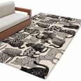 thumbnail image 2 of Abstract Cat Vintage Washable Area Rugs 2.7'x5', Geometric Wave Dot Line Cat Memphis Art Low Pile Throw Living Room Rug Non-Slip Sturdy Edge Binding Carpet for Indoor Entryway Bedside Kitchen, 2 of 9