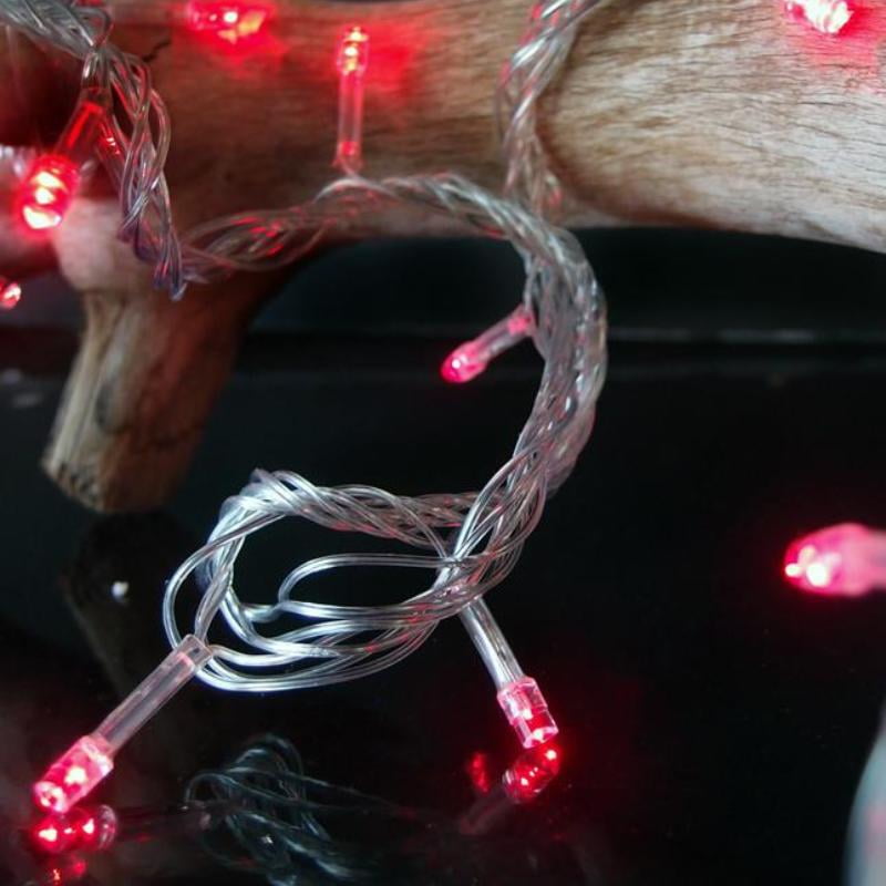 Fantado 100 Indoor/Dry Outdoor Red LED Mini String Lights, 28FT Clear