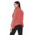 thumbnail image 3 of Women's Elegant Solid Stretch Open Front Long Sleeve Blazer Jacket, 3 of 5