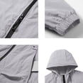 thumbnail image 6 of Hearthz Men's Track Suits Sweatsuits 2 Piece Full Zip Men UPF 50+ UV Protection Hooded Jacket and Shorts Set Quick Dry Hiking Jogging Suits Gray XXXL, 6 of 8