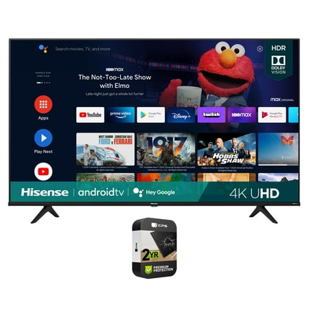Hisense 43A6G 43 Inch A6G Series 4K UHD Smart Android TV with Dolby Vision HDR 2021 Bundle with Premium 2 Year Extended Protection Plan