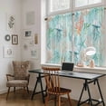 thumbnail image 5 of Teal Red Coastal Jellyfish Kitchen Curtain for Berdoom Living Room Cafe 54 Inch Length, Summer Nautical Beach Coral Starfish Tiers Curtains Light Filtering Drapes Window Treatment 2 Panels 52"Wx54"L, 5 of 8