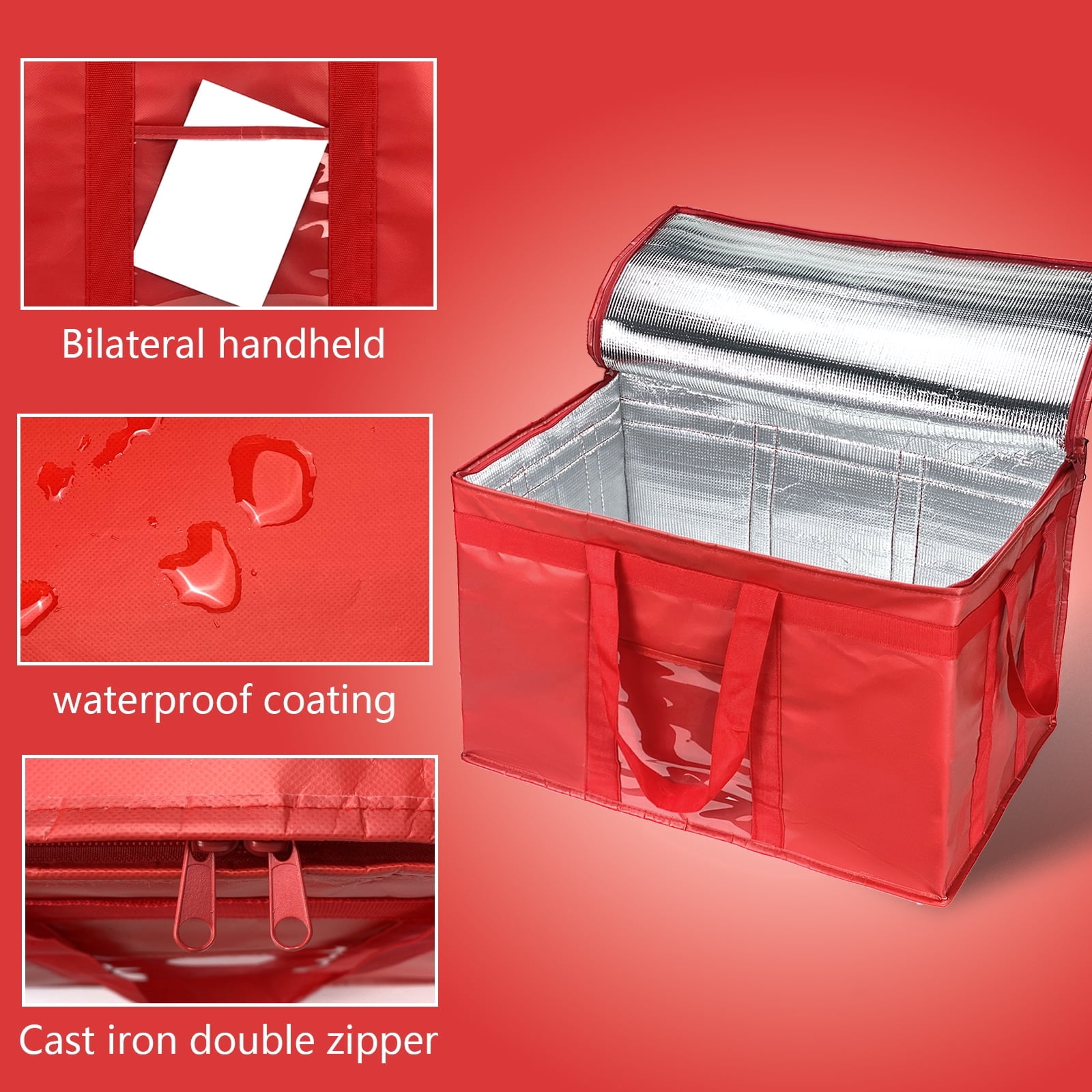 Yongzhenlite XXXL Collapsible Insulated Cooler Bag with Zipper, Reusable Thermal Shopping Bag Keep Food Hot Cold, Heavy Duty for Grocery Catering 23x15x14 Inch