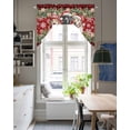 thumbnail image 4 of Christmas Dog Swag Valances for Windows, Small Curtains Drapes, Winter Xmas Gingerbread Snowflakes Red Kitchen Window Curtains Over Sink Window Treatment Valance for Bedroom/Bathroom 56"x36", 4 of 5