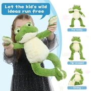 MaoGoLan Plush Frog Stuffed Animal 17.7 Cute Frog Soft Toy with White Belly