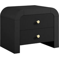 Maklaine Modern / Contemporary Rich Black Wood Veneer Night Stand