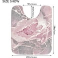 thumbnail image 3 of Dreamtimes Pink Marble Texture High Absorbent U-Shaped Contour Toilet Rugs Machine Washable, 17.3"x13.4", 3 of 4