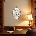thumbnail image 4 of Canvas Wall Art Floral Watercolor Flowers Cream Modern Decorative Flowers Leaves Oval Framed Canvas Prints Vintage Wall Hanging Decor for Home Office Decorations 8.6"x11.4", 4 of 7
