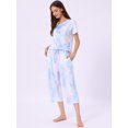 thumbnail image 2 of DARING DIVA Women's Short Sleeve Tie Dye Capri Pants with Pockets Loungewear XL Multicolor, 2 of 7