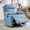 Blue, variant on GEEYOO Manual Swivel Rocker Recliner Chair with Side Pockets,Small Recliner Chair for Small Spaces,Upholstered Linen Fabric Glider Nursery Chair for Living Room,Dark Grey