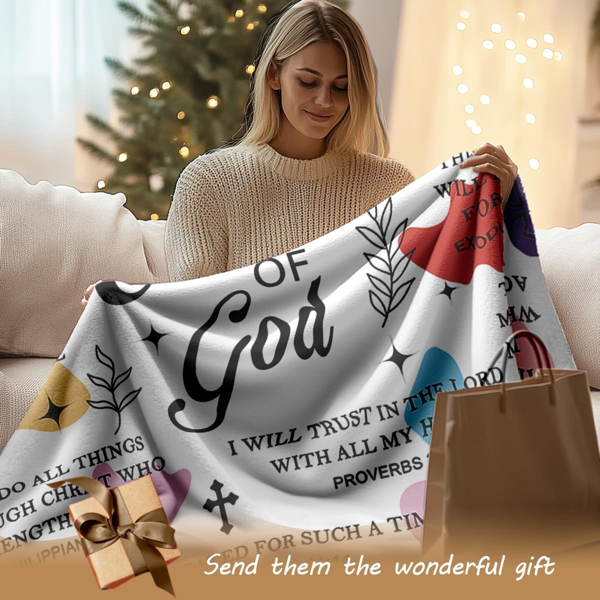 Christian Gifts for Women Wife Lover Mom Girlfriend Girl Sister Birthday, Hooded Blanket Throw Blanket Hoodie Cozy Fleece Flannel Women Christmas Gifts Christ Gifts, Christ Wearable Blanket