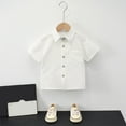 thumbnail image 4 of WhouRiu Toddler Boys Summer Suit Short Sleeve Shirt Suspenders Shorts Graduation Birthday Performance Outfits,4-Piece Black,Size 3-15 Y, 4 of 4