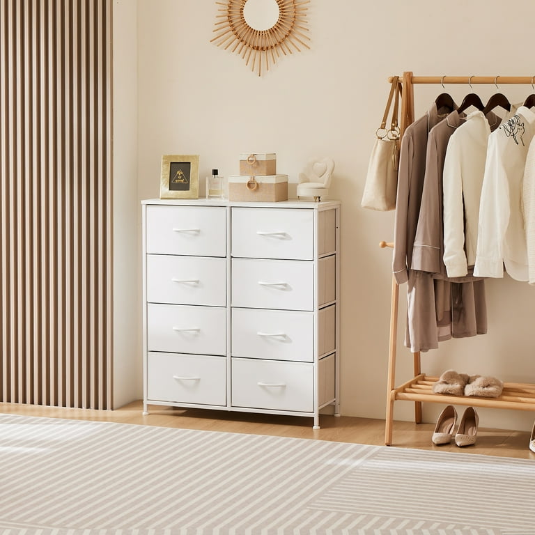 JOINSUN 8-Drawer Dresser, Fabric Storage Tower Organizer with Sturdy Steel  Frame & Wooden Top, Easy-Pull Handles, for Bedroom, Living Room, Hallway,  Closet, Entryway - White - Walmart.com