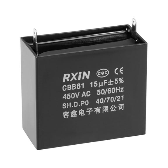 Uxcell 58x50x28mm 15uF 450V AC Single Insert CBB61 Ceiling Fan Run Capacitor