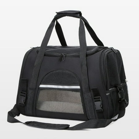 Portable Pet Carrier Bag - Foldable Crossbody Dog & Cat Backpack with Breathable Mesh and Soft Mat for Travel