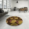 thumbnail image 3 of Ahgly Company Indoor Round Patterned Blood Night Red Area Rugs, 6' Round, 3 of 6