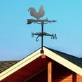 thumbnail image 1 of Veleta de gallo de montaje en valla, veleta meteorológica, indicador de dirección , vintage negro, metal para decoración de patio al 4 estilo, 1 of 8