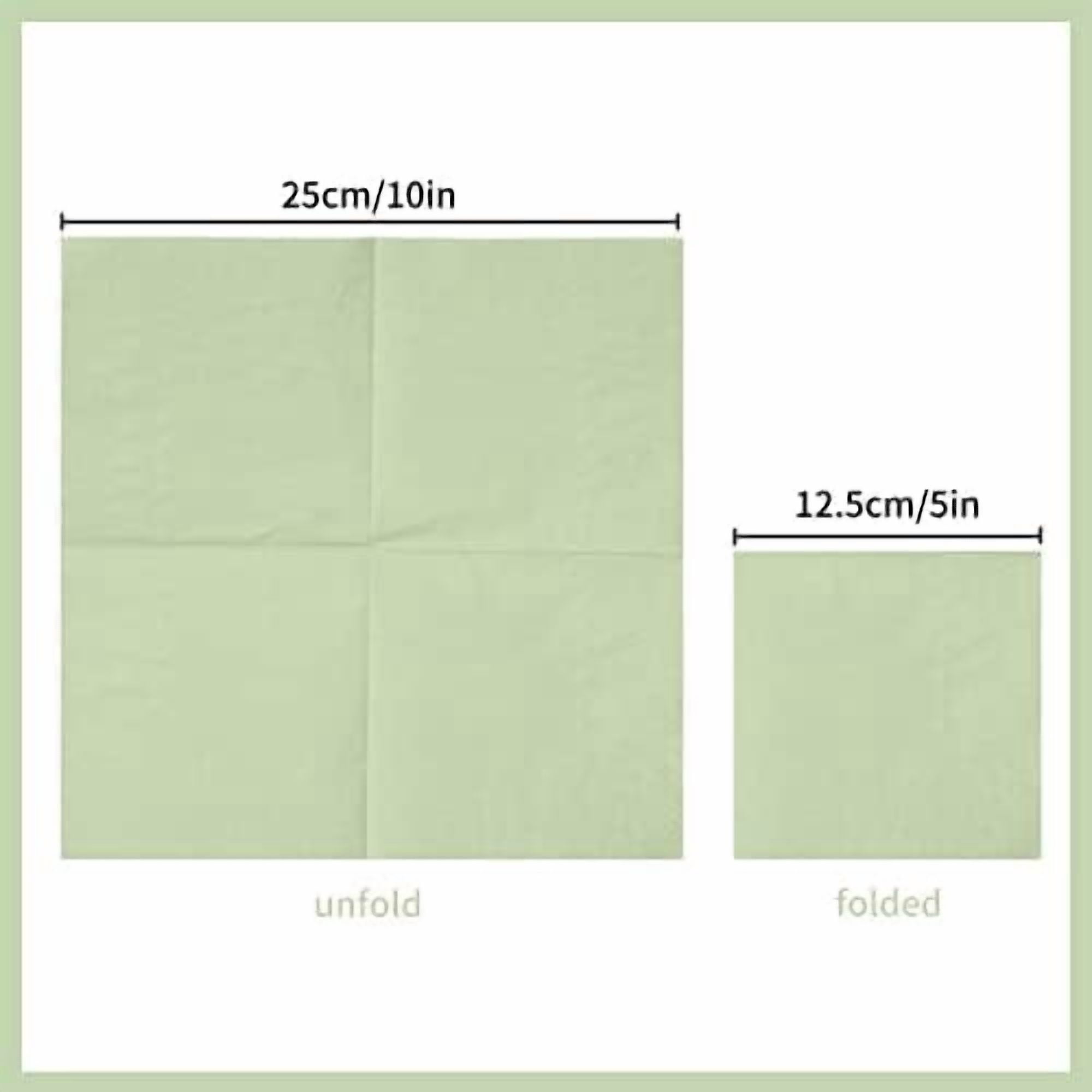 300 Pack Cocktail Napkin 2-Ply Dessert Napkins Folded 5 x 5 Inches Disposable Napkins for Dinner Wedding Birthday Party Bridal Anniversary Reception Event (300, Sage-Green)
