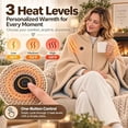 thumbnail image 4 of Heated Shawl Wraps for Women USB Wearable Blanket 2027 Upgraded Portable Usb Heated Blanket Shawl With 3 Heat Settings & Fast Heating, Home Outdoor Office Use, A Great Choice For Parents(Beige), 4 of 12