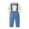 thumbnail image 2 of JTieaclothes Toddler Boys Long Sleeve Shirt Tops Pants With Tie Child Kids Outfits Party Dress,Boys Outfit Sets Sizes 18-24 Months, 2 of 6